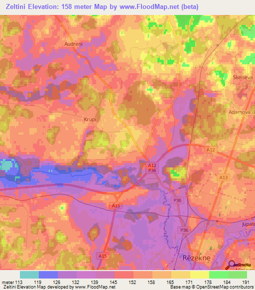 Zeltini,Latvia Elevation Map