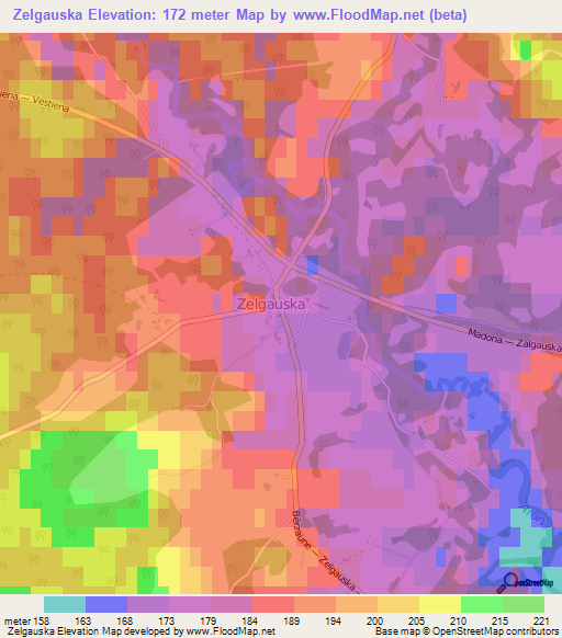 Zelgauska,Latvia Elevation Map