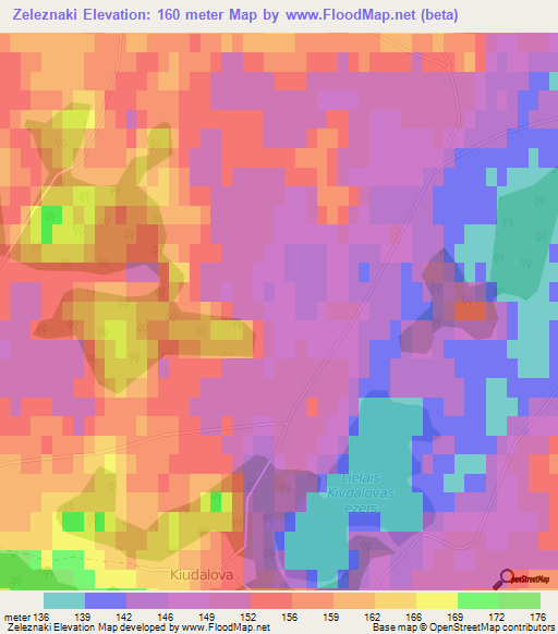 Zeleznaki,Latvia Elevation Map