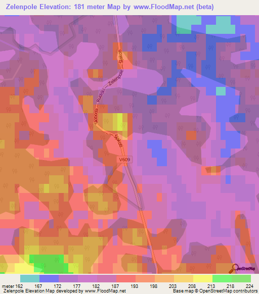 Zelenpole,Latvia Elevation Map