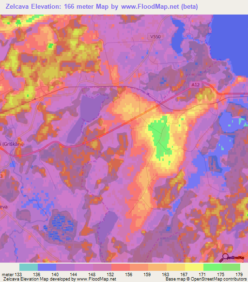 Zelcava,Latvia Elevation Map