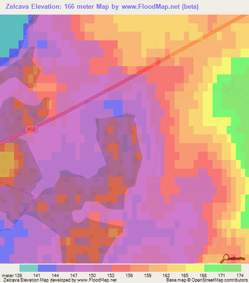 Zelcava,Latvia Elevation Map