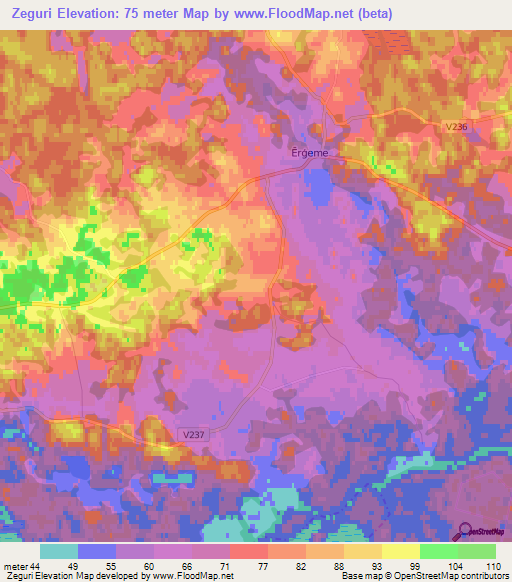 Zeguri,Latvia Elevation Map