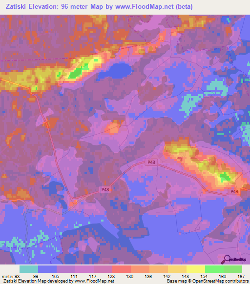 Zatiski,Latvia Elevation Map