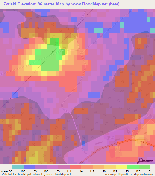 Zatiski,Latvia Elevation Map