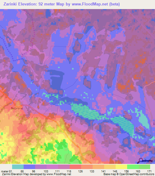 Zarinki,Latvia Elevation Map