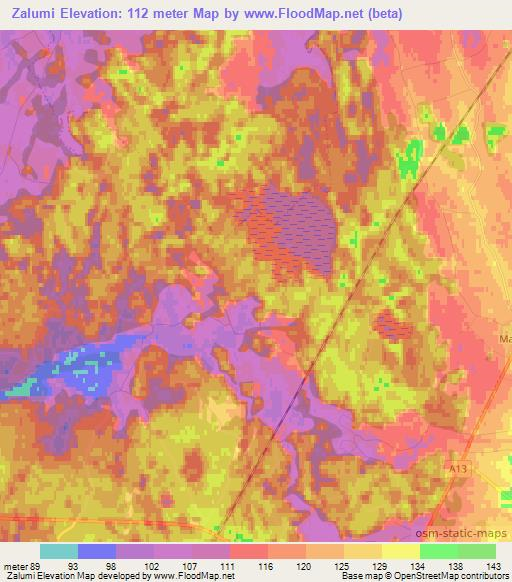 Zalumi,Latvia Elevation Map