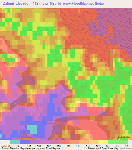 Zalumi,Latvia Elevation Map