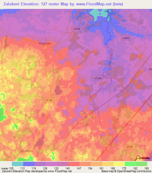 Zaluksni,Latvia Elevation Map