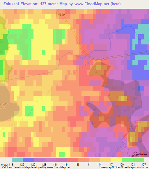 Zaluksni,Latvia Elevation Map