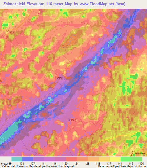 Zalmeznieki,Latvia Elevation Map