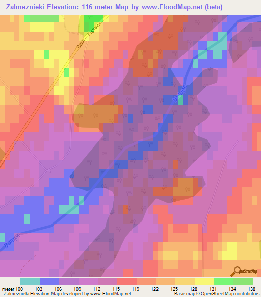 Zalmeznieki,Latvia Elevation Map