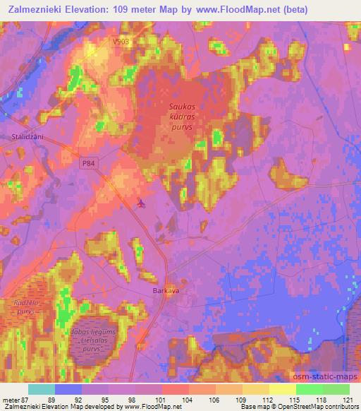 Zalmeznieki,Latvia Elevation Map