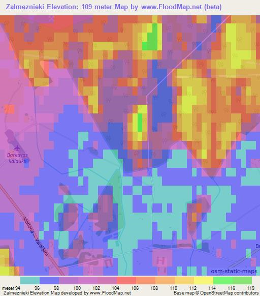 Zalmeznieki,Latvia Elevation Map