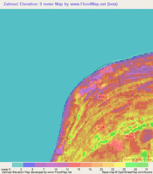 Zalmezi,Latvia Elevation Map