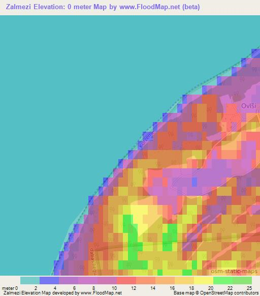 Zalmezi,Latvia Elevation Map