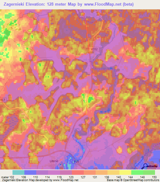 Zagernieki,Latvia Elevation Map