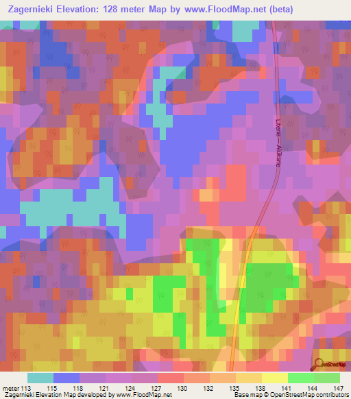 Zagernieki,Latvia Elevation Map