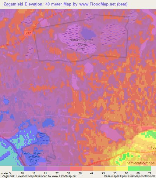 Zagatnieki,Latvia Elevation Map