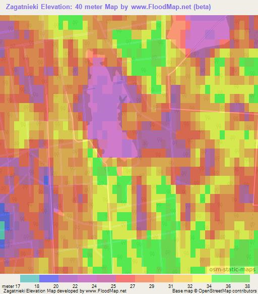 Zagatnieki,Latvia Elevation Map