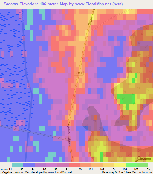 Zagatas,Latvia Elevation Map