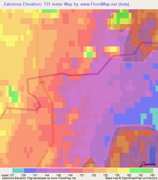 Zabolova,Latvia Elevation Map