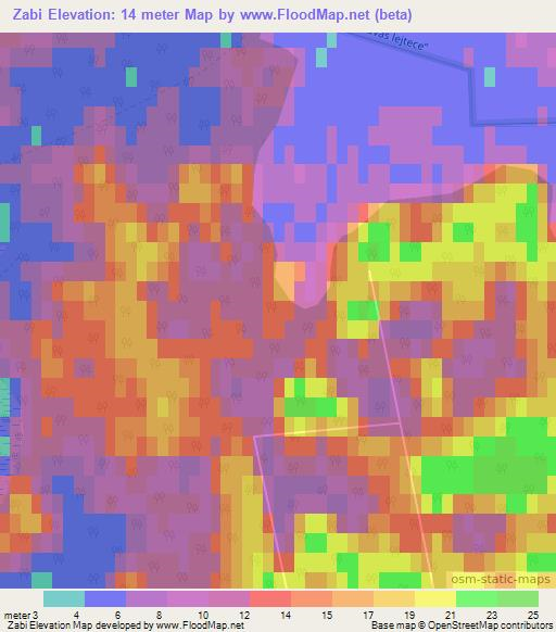 Zabi,Latvia Elevation Map