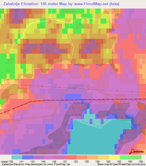 Zabalotje,Latvia Elevation Map