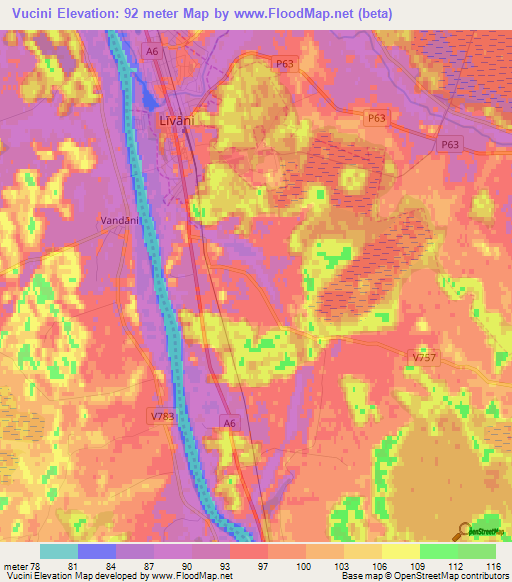 Vucini,Latvia Elevation Map