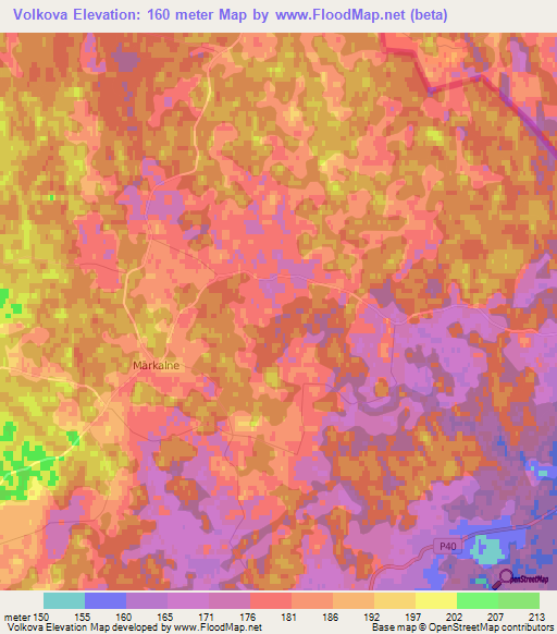 Volkova,Latvia Elevation Map