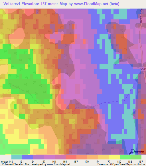 Volkarezi,Latvia Elevation Map