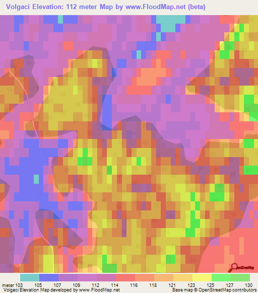 Volgaci,Latvia Elevation Map