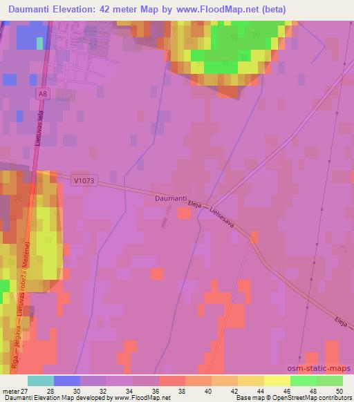 Daumanti,Latvia Elevation Map