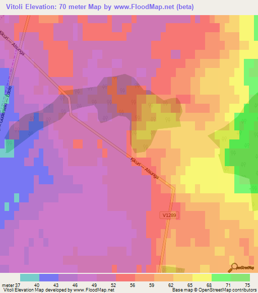 Vitoli,Latvia Elevation Map