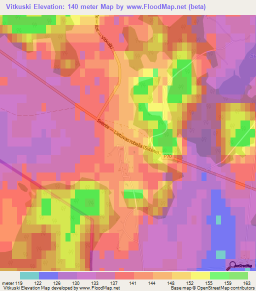 Vitkuski,Latvia Elevation Map