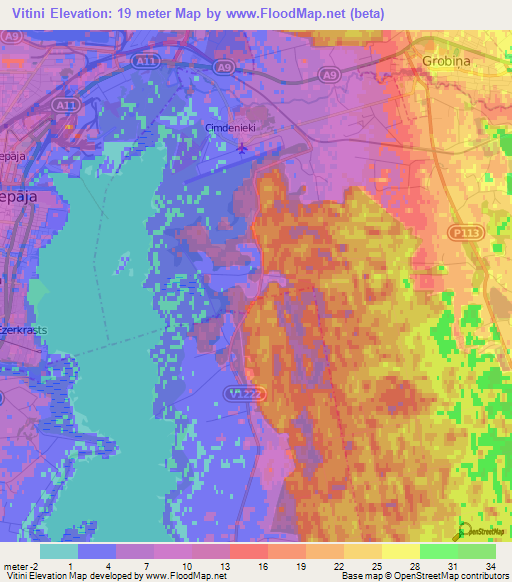 Vitini,Latvia Elevation Map