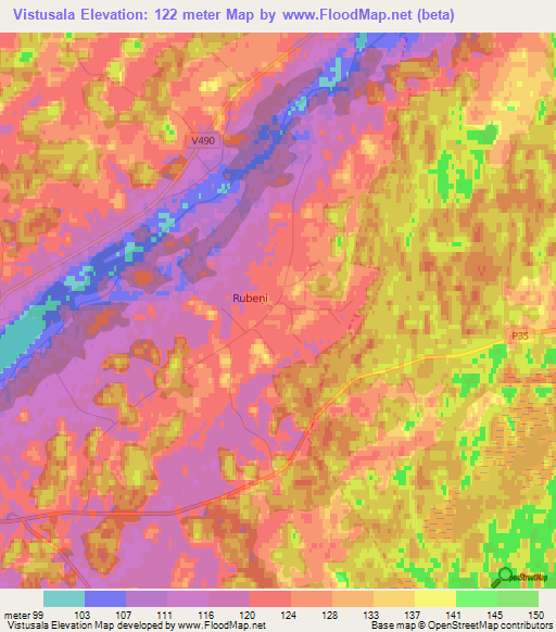 Vistusala,Latvia Elevation Map