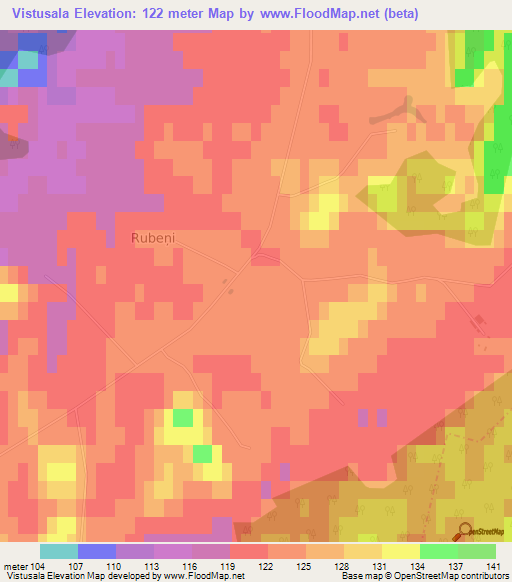 Vistusala,Latvia Elevation Map