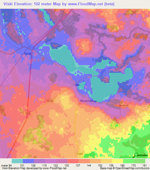 Viski,Latvia Elevation Map