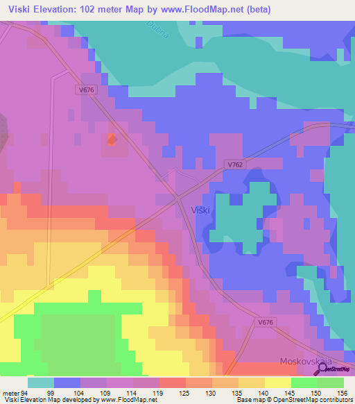 Viski,Latvia Elevation Map