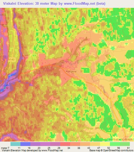 Viskalni,Latvia Elevation Map