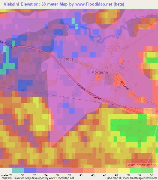 Viskalni,Latvia Elevation Map