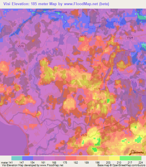 Visi,Latvia Elevation Map