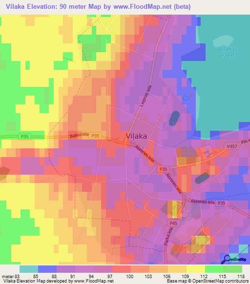 Vilaka,Latvia Elevation Map