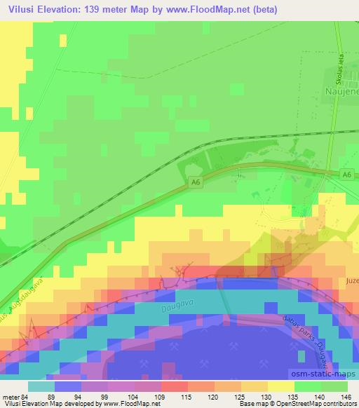 Vilusi,Latvia Elevation Map