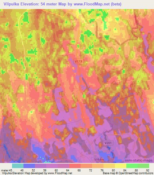 Vilpulka,Latvia Elevation Map