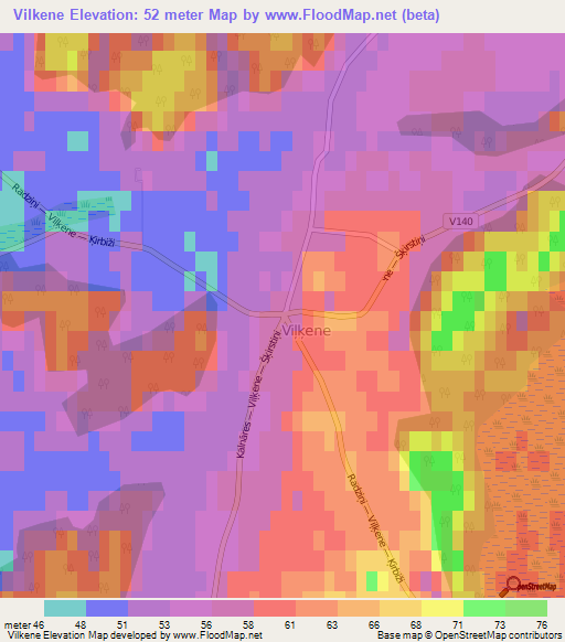 Vilkene,Latvia Elevation Map