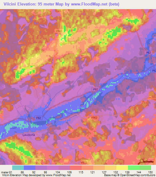 Vilcini,Latvia Elevation Map