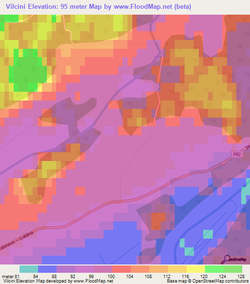 Vilcini,Latvia Elevation Map