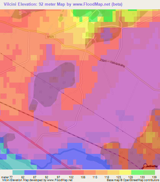 Vilcini,Latvia Elevation Map